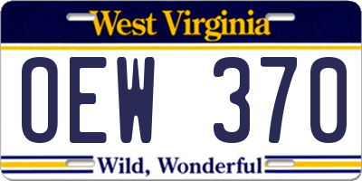 WV license plate OEW370