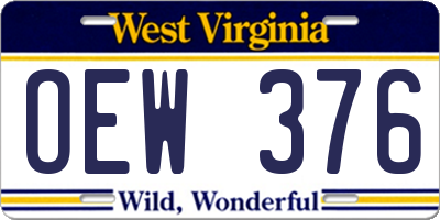 WV license plate OEW376