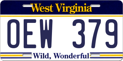 WV license plate OEW379