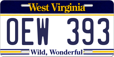 WV license plate OEW393