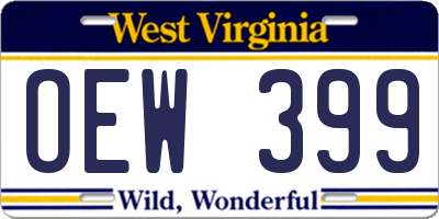 WV license plate OEW399