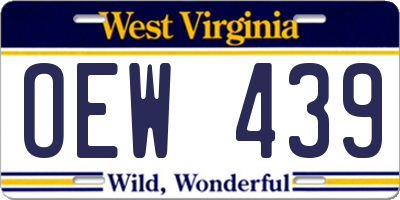 WV license plate OEW439