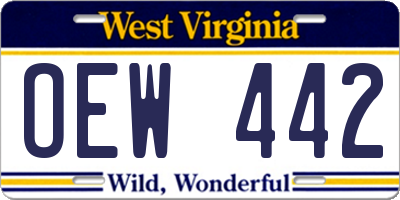 WV license plate OEW442