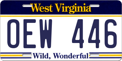 WV license plate OEW446