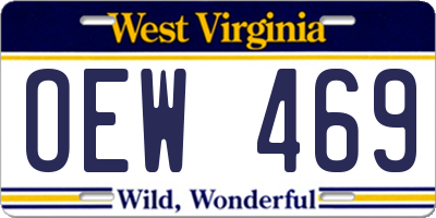 WV license plate OEW469