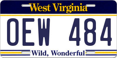 WV license plate OEW484