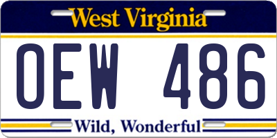 WV license plate OEW486