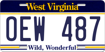 WV license plate OEW487
