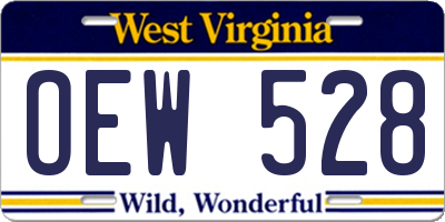 WV license plate OEW528
