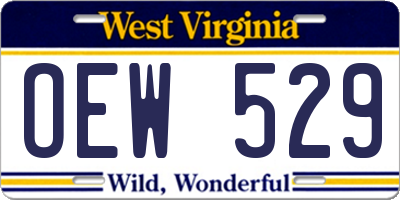 WV license plate OEW529