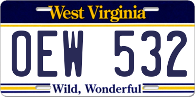 WV license plate OEW532