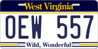 WV license plate OEW557