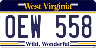 WV license plate OEW558