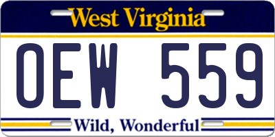 WV license plate OEW559