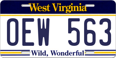 WV license plate OEW563