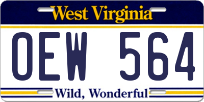 WV license plate OEW564