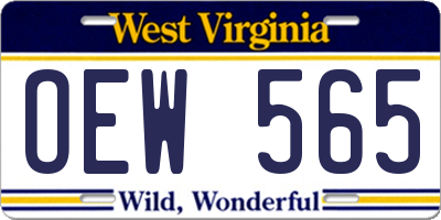 WV license plate OEW565