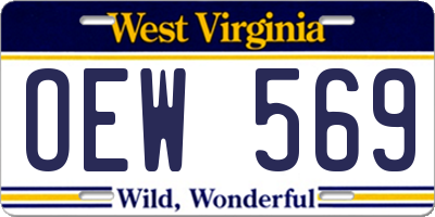 WV license plate OEW569