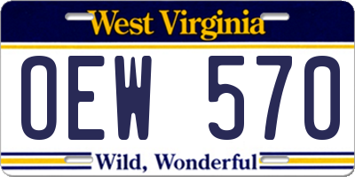 WV license plate OEW570