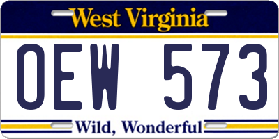 WV license plate OEW573