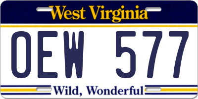 WV license plate OEW577