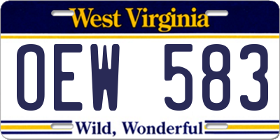 WV license plate OEW583