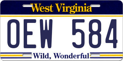 WV license plate OEW584