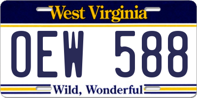 WV license plate OEW588