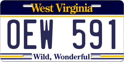 WV license plate OEW591