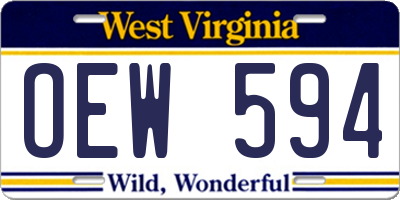 WV license plate OEW594