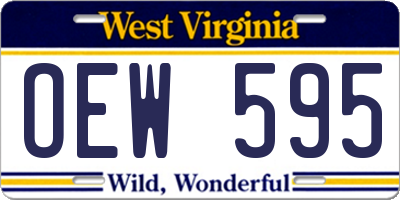 WV license plate OEW595