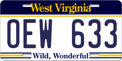 WV license plate OEW633