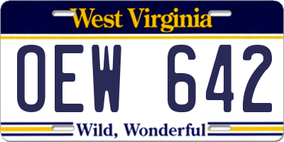 WV license plate OEW642