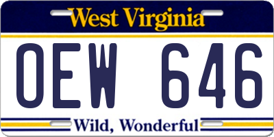 WV license plate OEW646