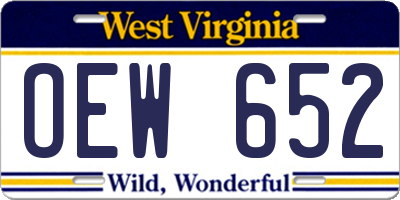 WV license plate OEW652