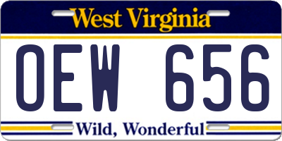 WV license plate OEW656