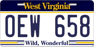 WV license plate OEW658