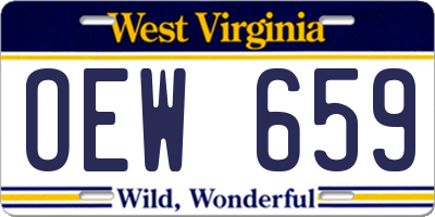 WV license plate OEW659