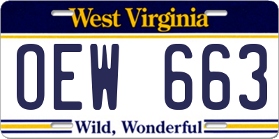 WV license plate OEW663