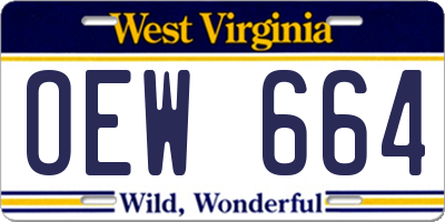 WV license plate OEW664