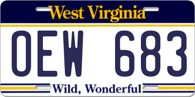 WV license plate OEW683