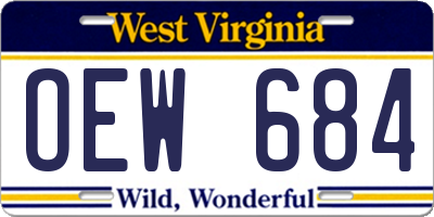 WV license plate OEW684