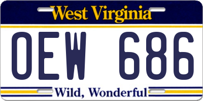 WV license plate OEW686