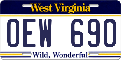 WV license plate OEW690