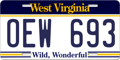 WV license plate OEW693