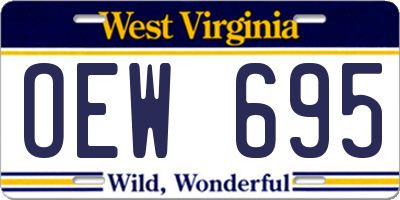WV license plate OEW695