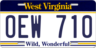 WV license plate OEW710