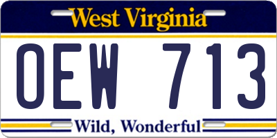 WV license plate OEW713