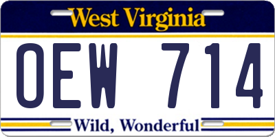 WV license plate OEW714