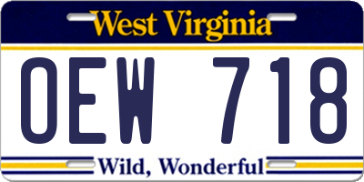 WV license plate OEW718